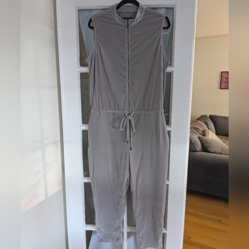 NWT Wildfang Velour Gray Jumpsuit XL